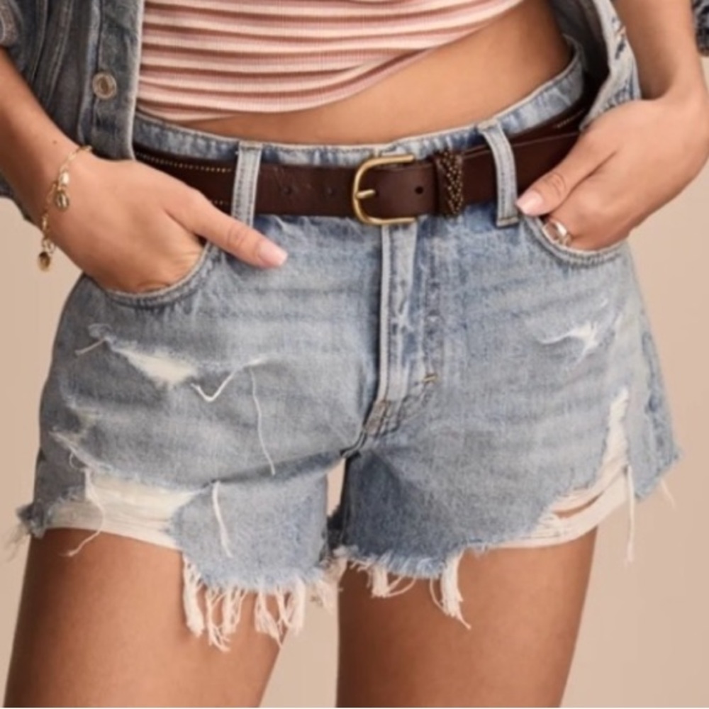 🆕Lucky Brand Mom High Rise Short Women's Distressed Denim Shorts Size 27